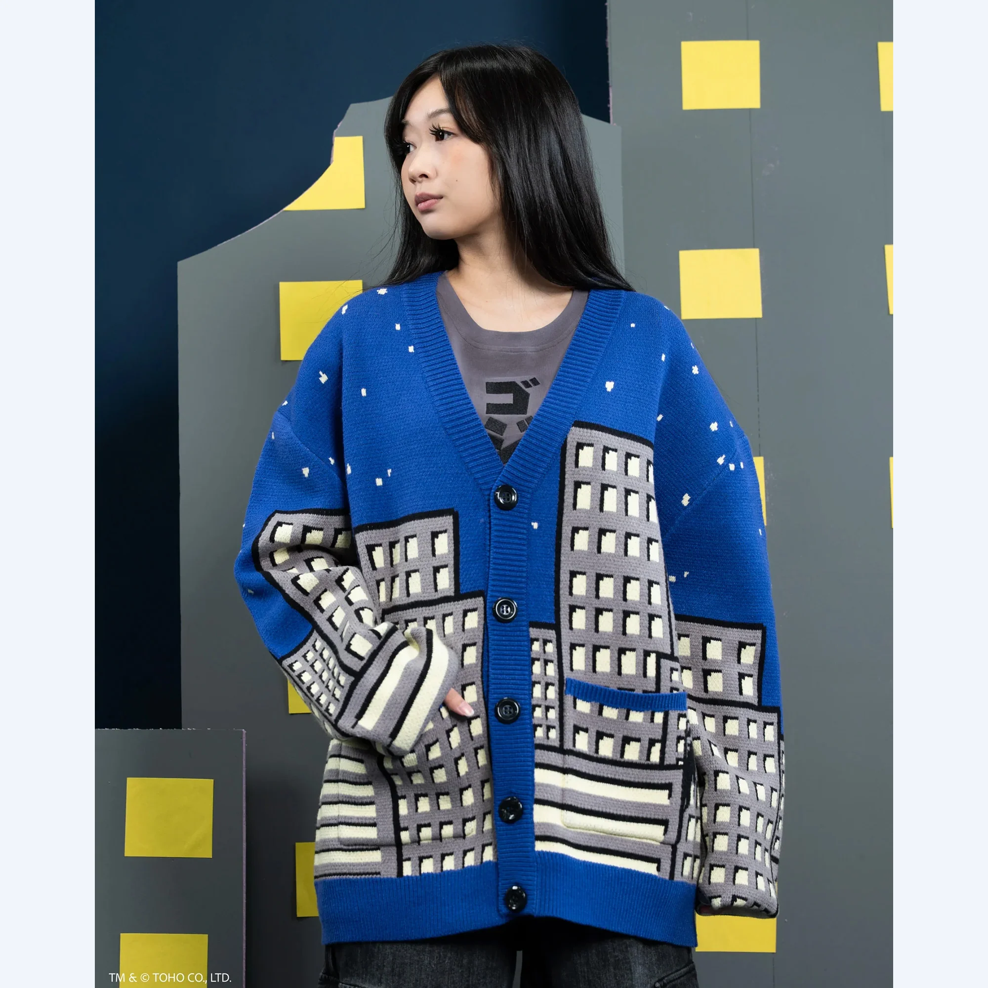 Godzilla Cityscape Cardigan - Image 7