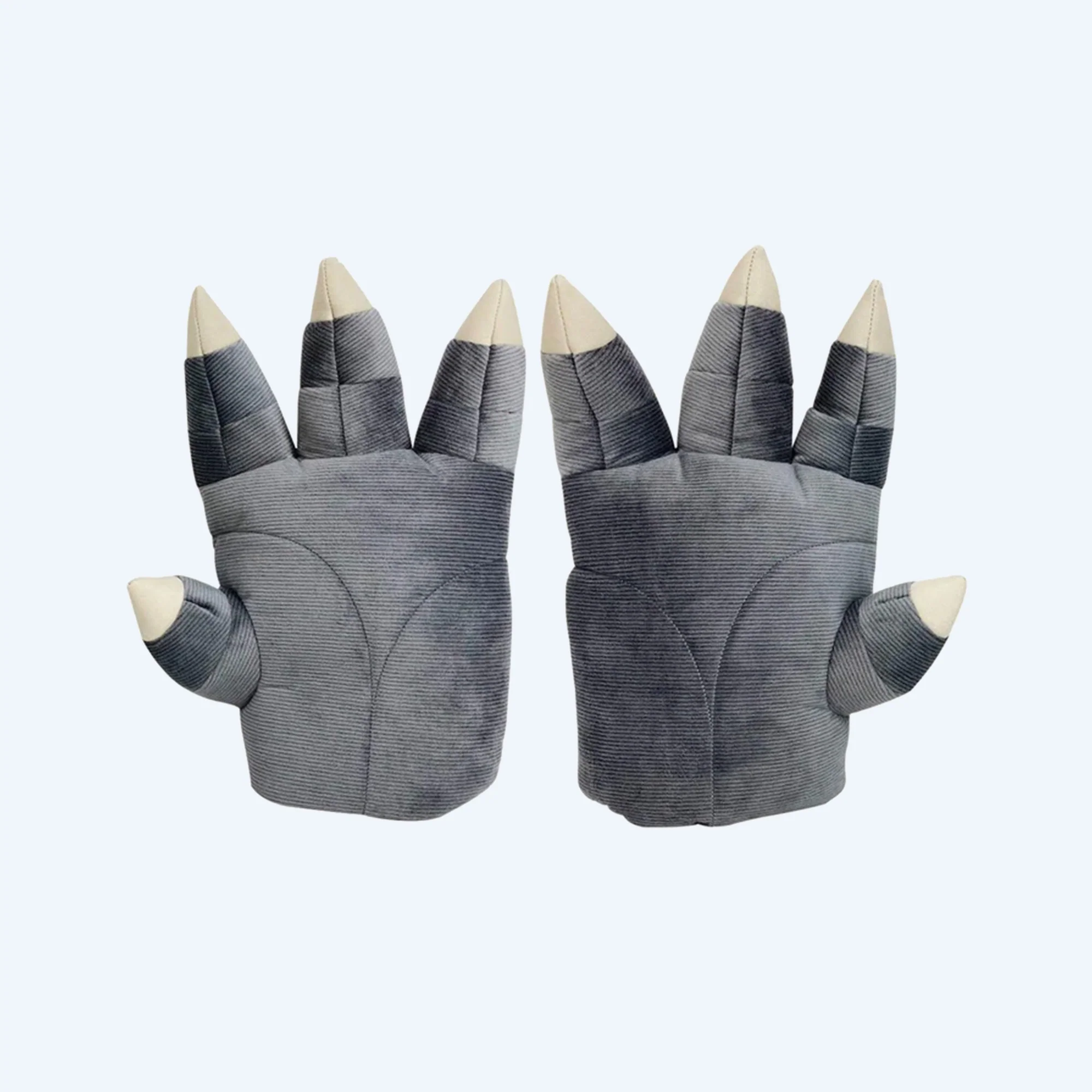 Godzilla Gray Plush Gloves - Image 4