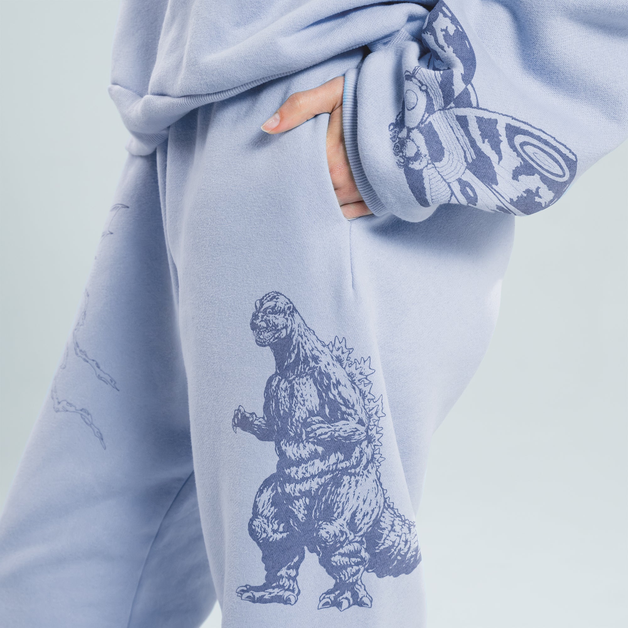 Godzilla Kaiju Print Sweatpants - Blue - Image 10
