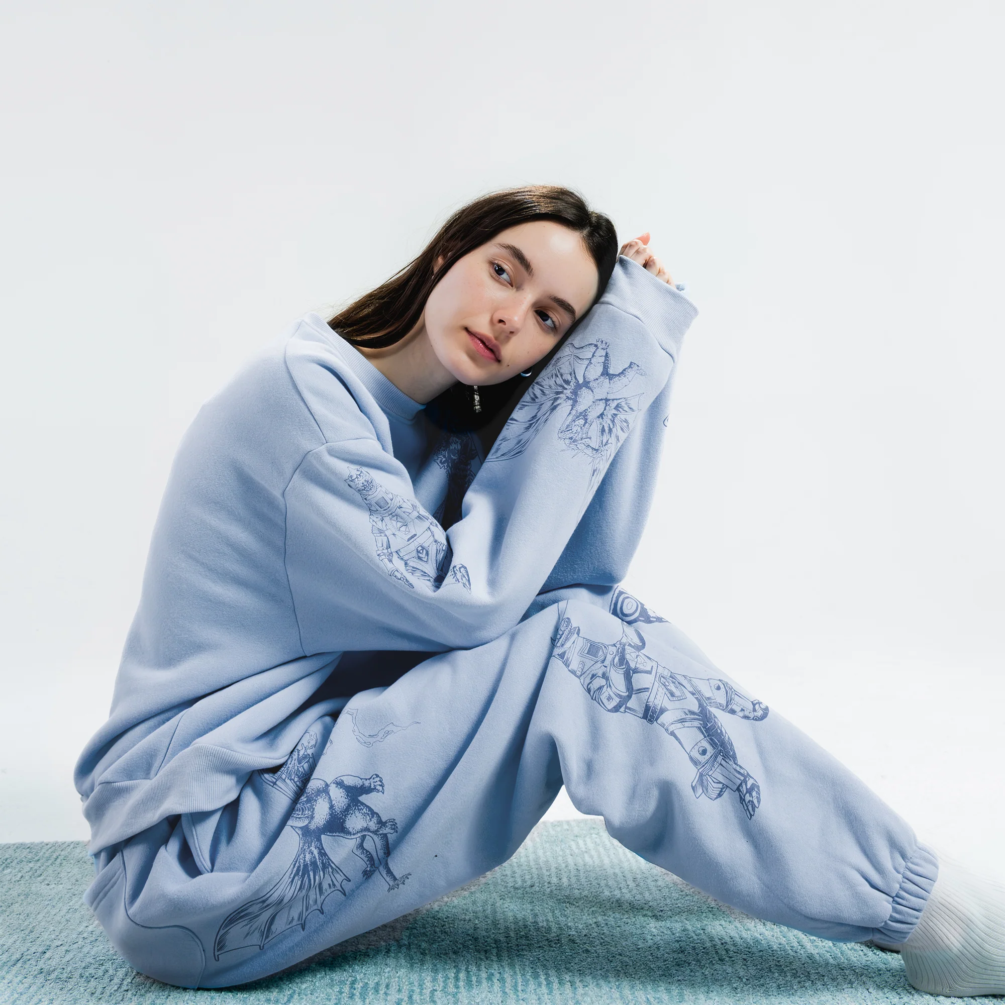 Godzilla Kaiju Print Sweatpants - Blue - Image 11
