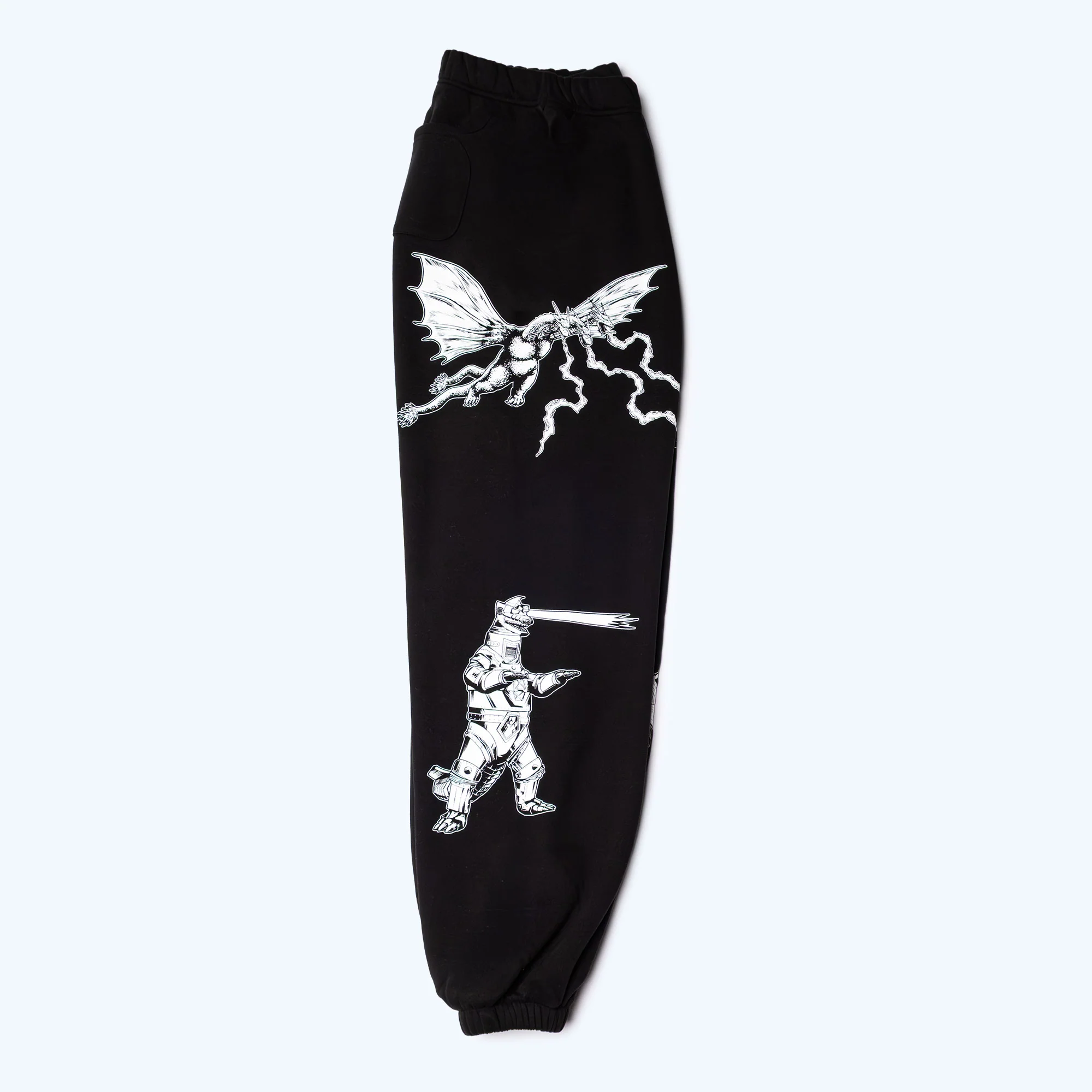 Godzilla Kaiju Print Sweatsuit Set - Black - Image 12