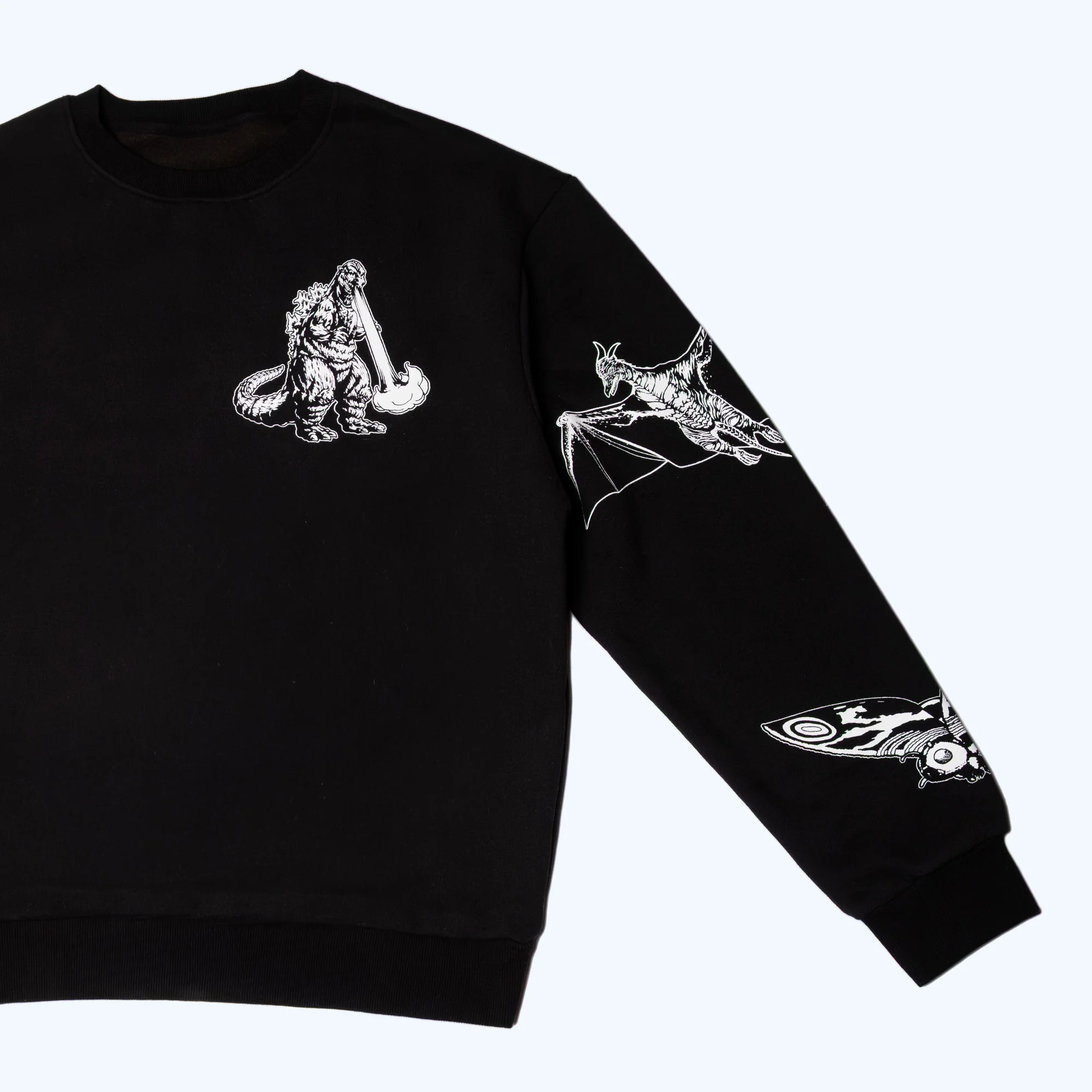 Godzilla Kaiju Print Sweatsuit Set - Black - Image 7