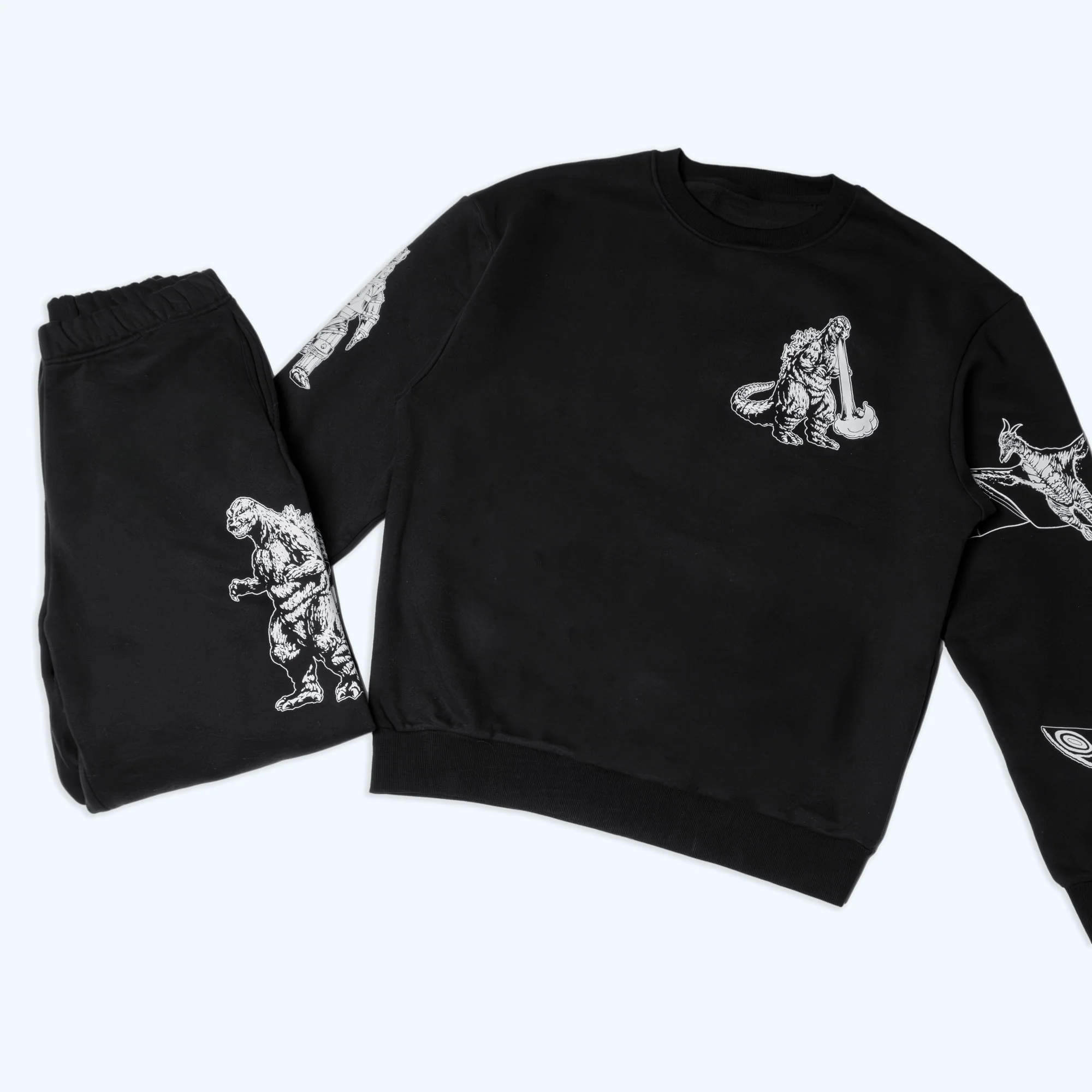 Godzilla Kaiju Print Sweatshirt - Black - Image 6