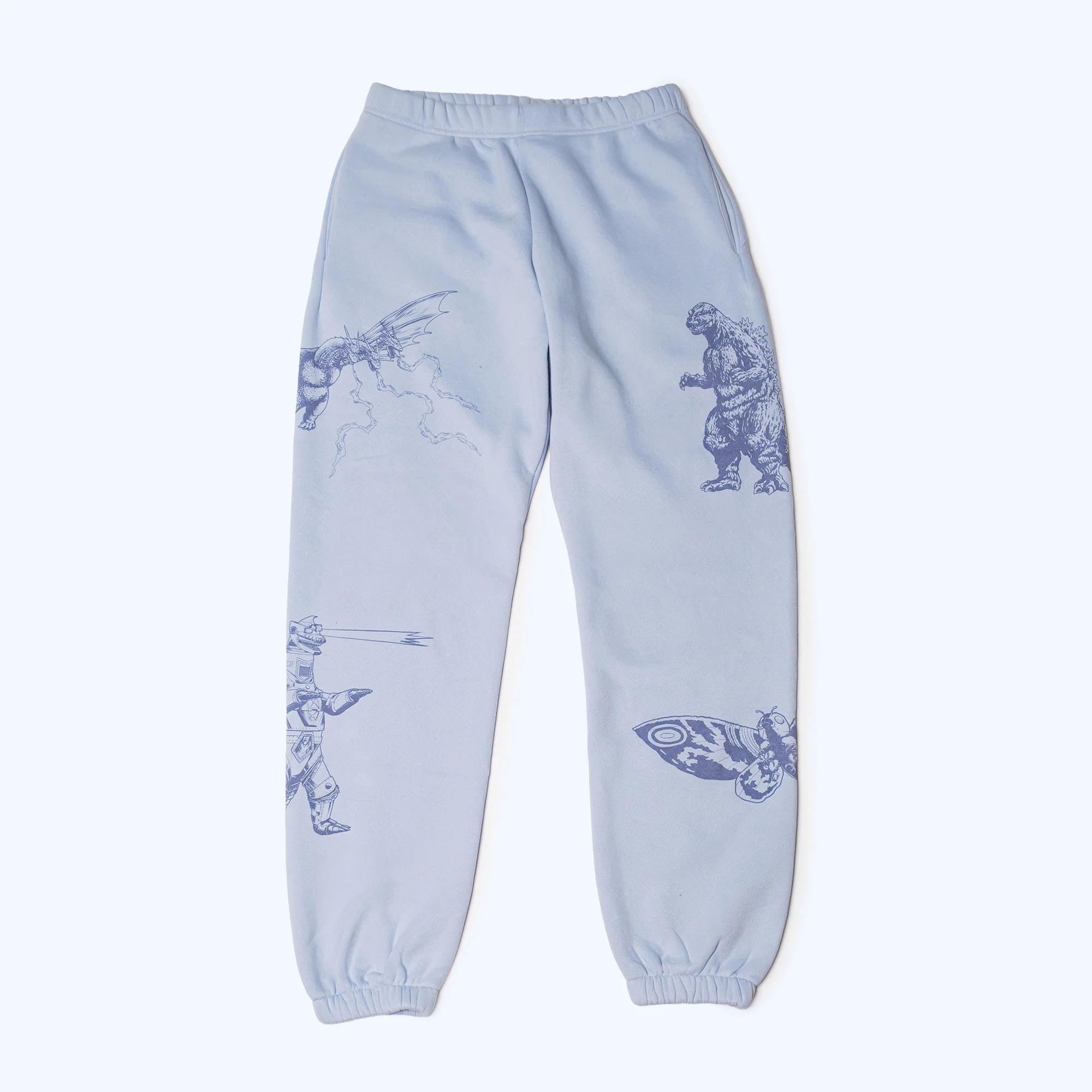 Godzilla Kaiju Print Sweatsuit Set - Blue - Image 2