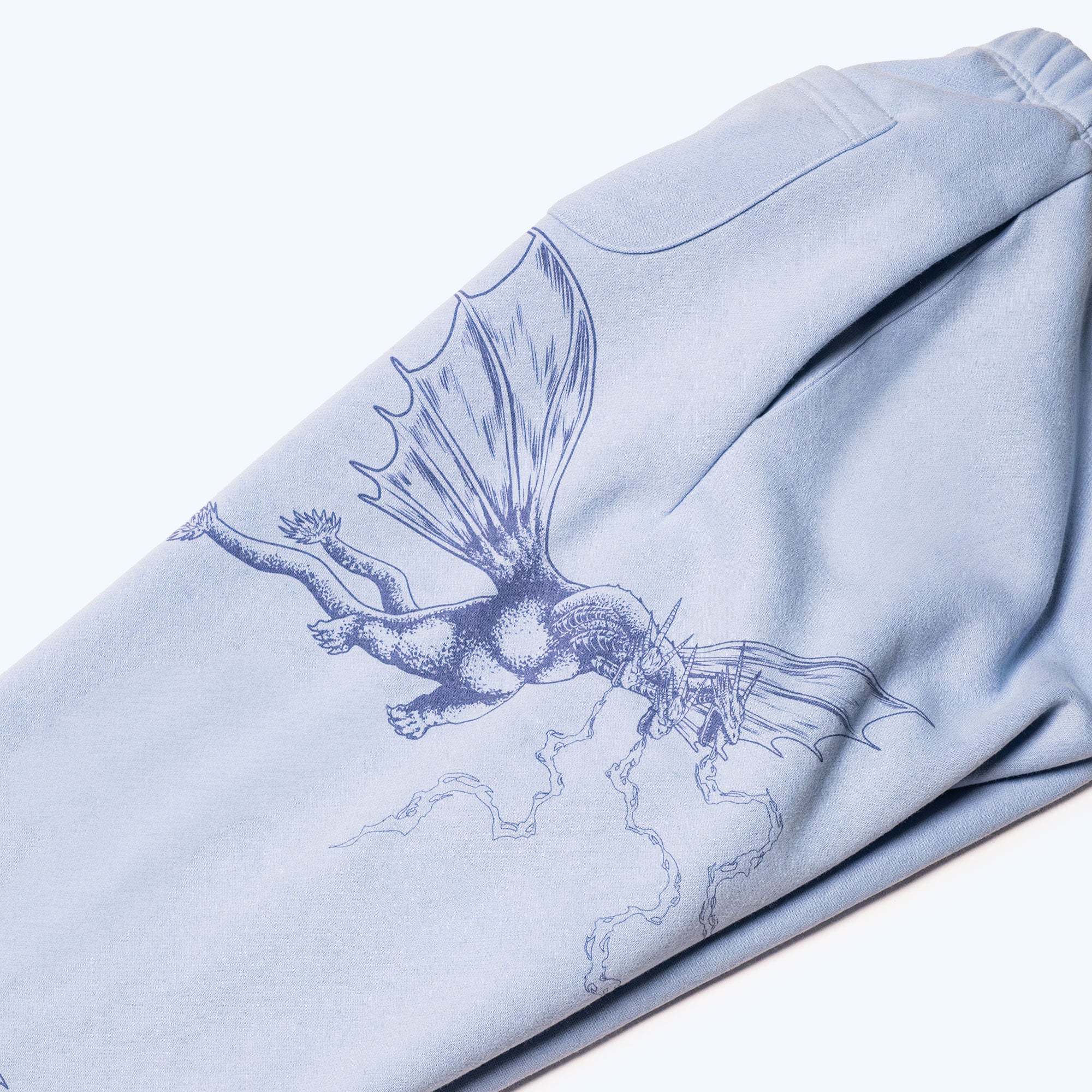 Godzilla Kaiju Print Sweatsuit Set - Blue - Image 3