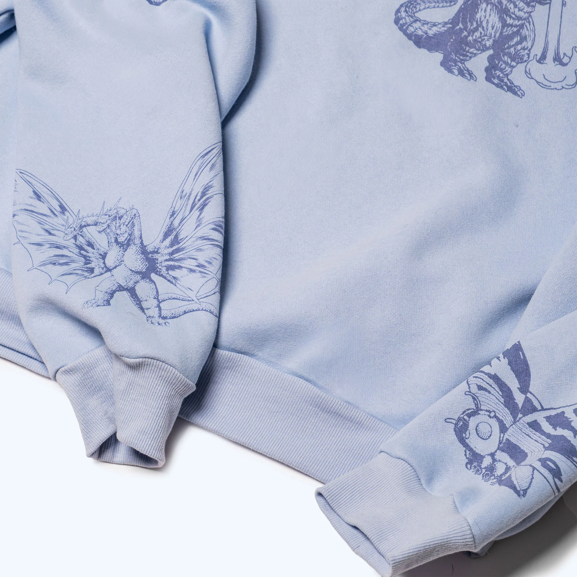 Godzilla Kaiju Print Sweatsuit Set - Blue - Image 5