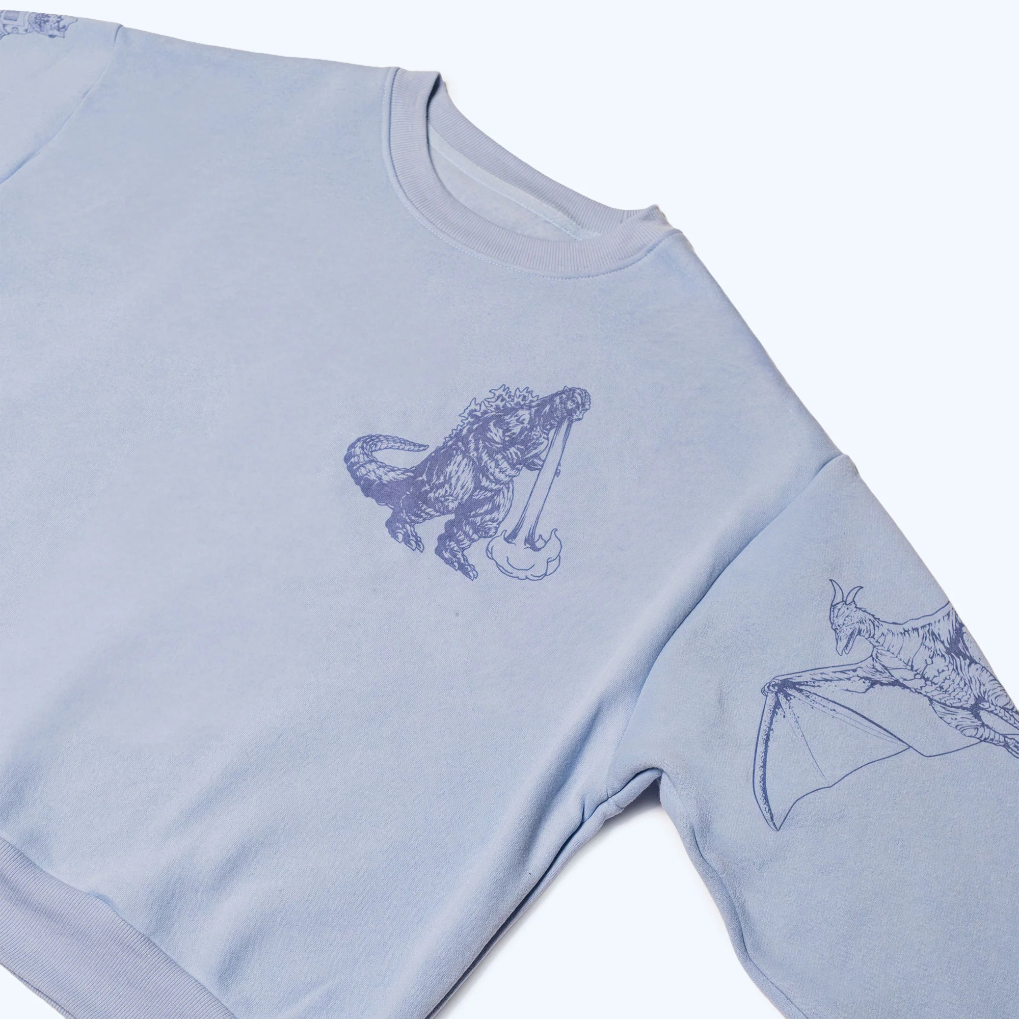 Godzilla Kaiju Print Sweatsuit Set - Blue - Image 6