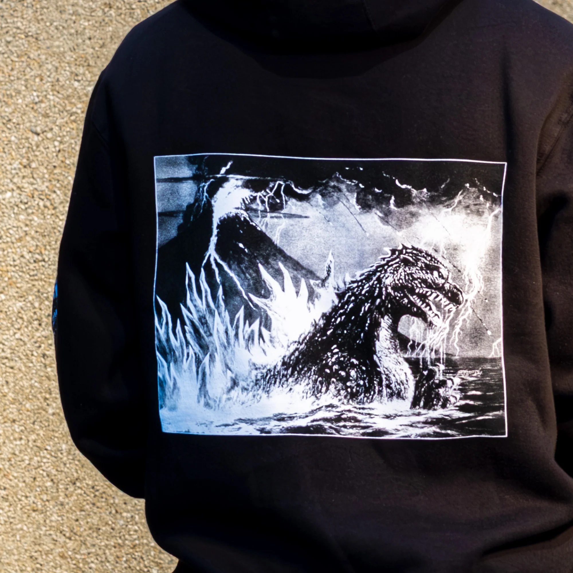 Godzilla Photo Pullover Hoodie - Black - Image 5