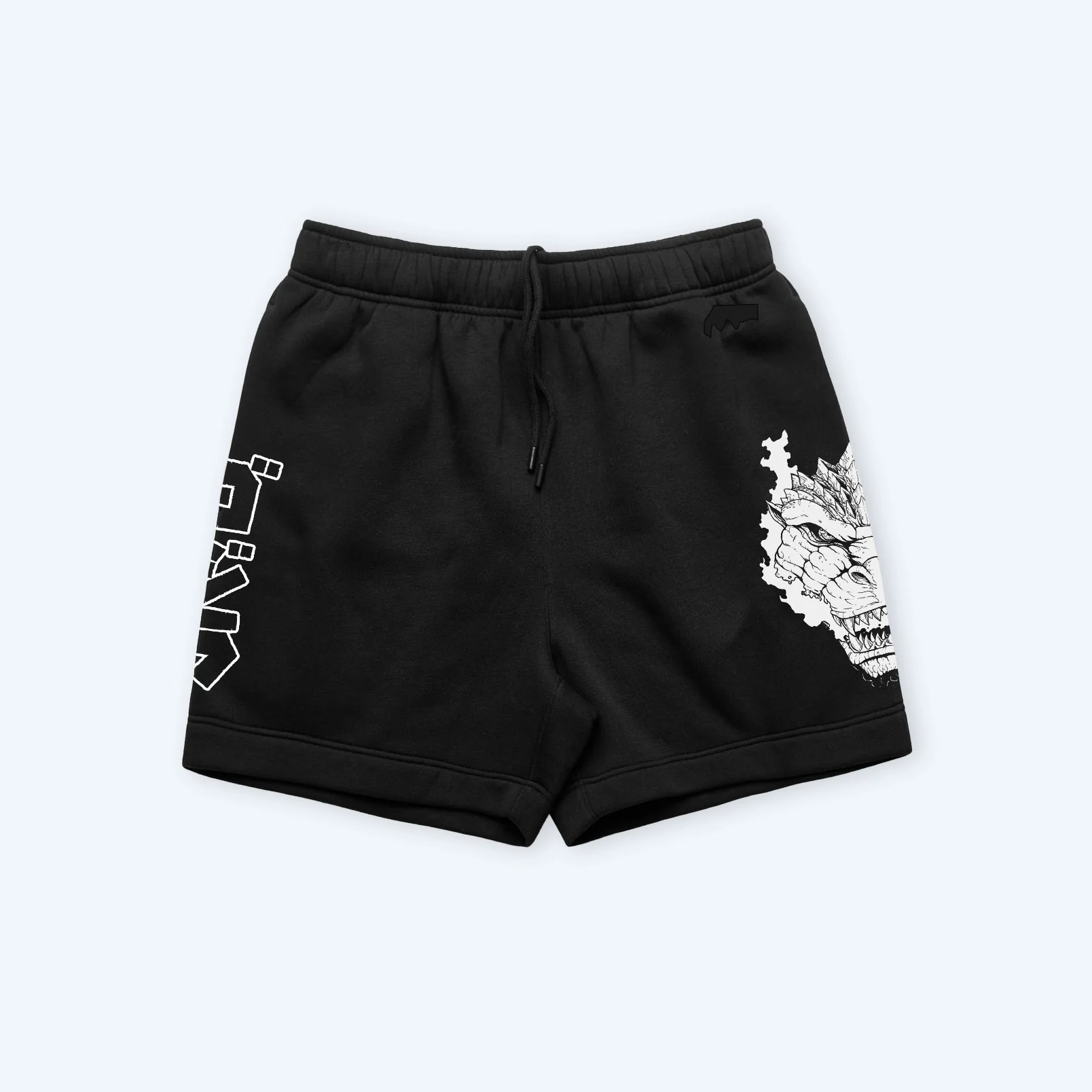 Godzilla Sweat Shorts 12" Rise - Black - Image 5