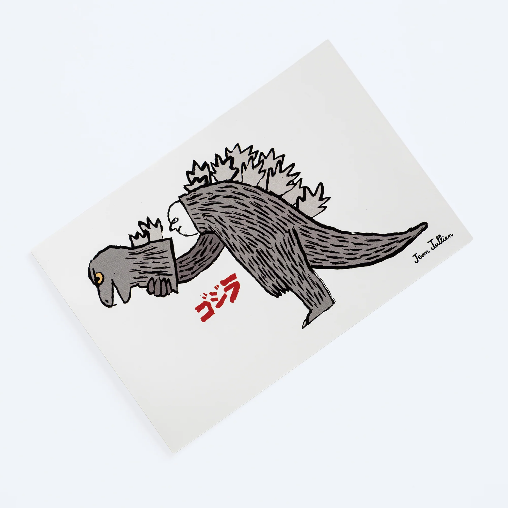 Godzilla the Art Jean Jullien White Postcard - Image 2
