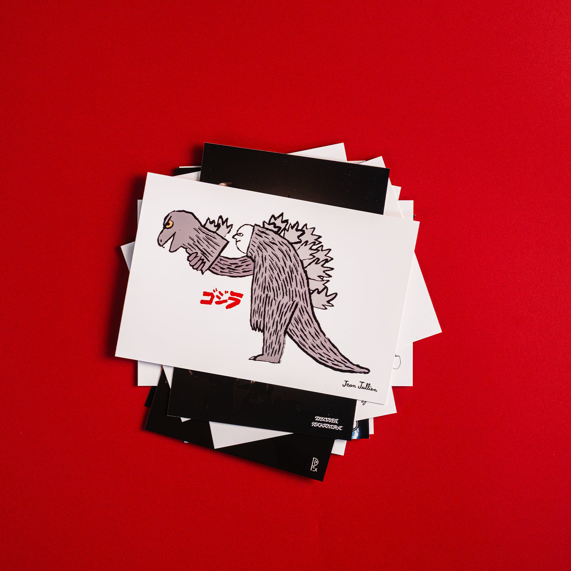 Godzilla the Art Jean Jullien White Postcard - Image 3