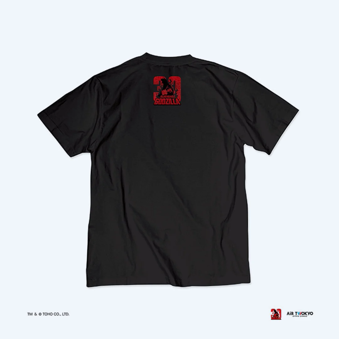 Godzilla vs. Destoroyah 30th Anniversary Scene Illustration T-Shirt 4 (Godzilla Jr.) Black - Image 2