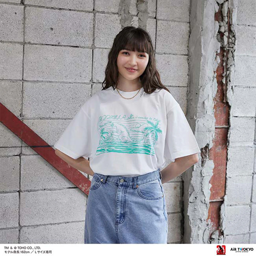 Godzilla vs. Destoroyah 30th Anniversary Scene Illustration T-Shirt 4 (Godzilla Jr.) White - Image 4