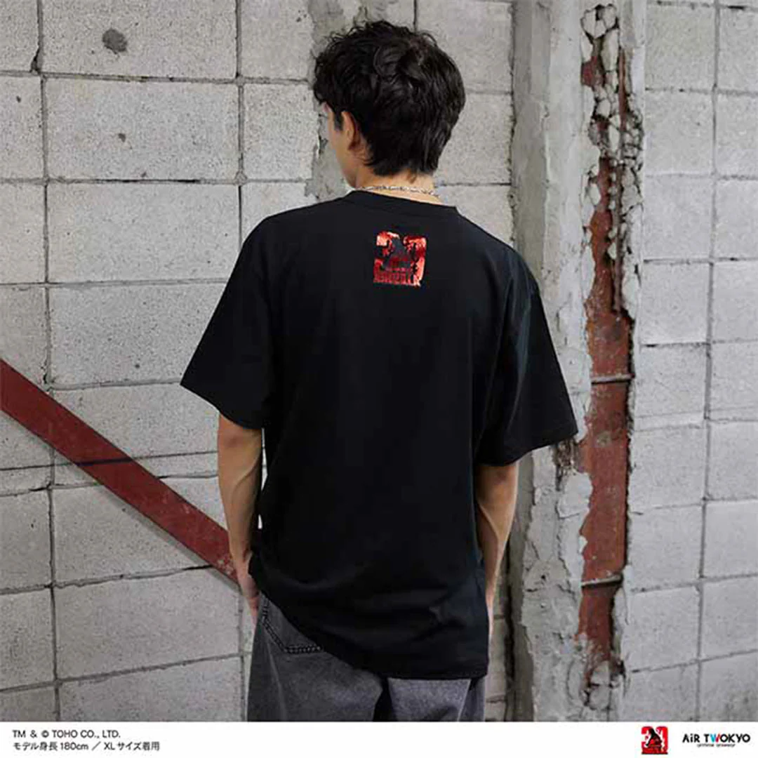 Godzilla vs. Destoroyah 30th Anniversary Scene Illustration T-Shirt 6 (Godzilla & Destoroyah) Black - Image 5
