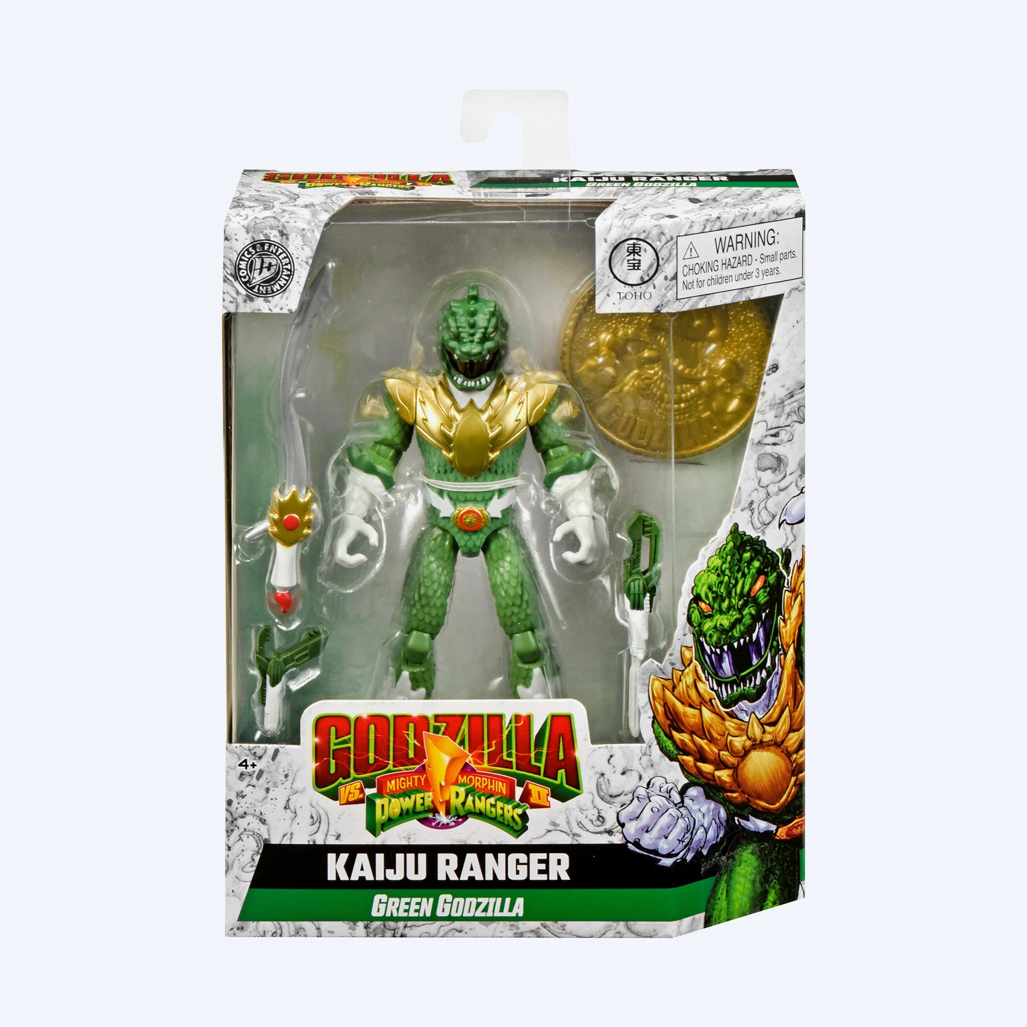 Godzilla vs Mighty Morphin Power Rangers Kaiju Ranger Green Godzilla Action Figure - Image 7