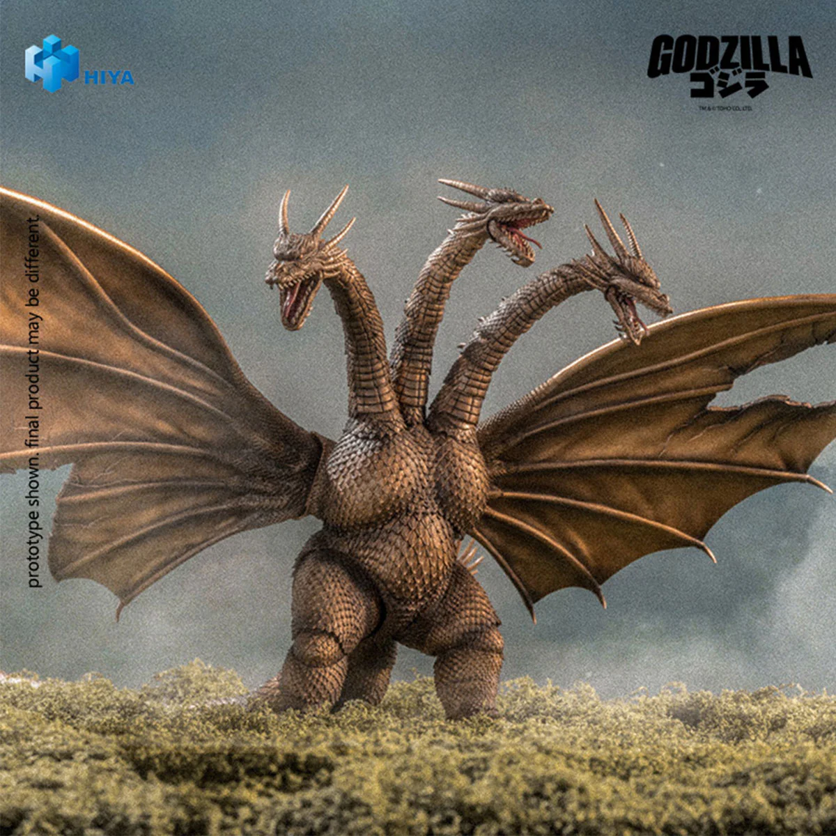 HIYA King Ghidorah (1991) Exquisite Basic Series Battle-Damaged 10" Figure - Image 4